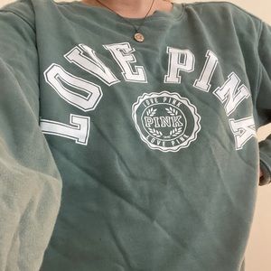 Dark green/gray comfy VS Pink crewneck, Size S! :)